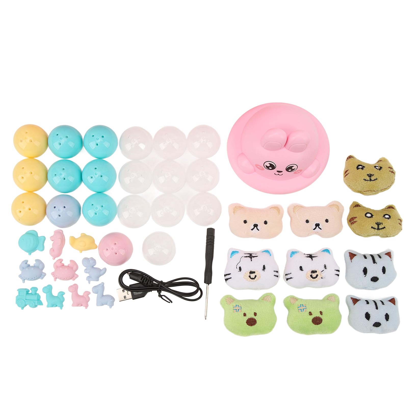 POENVFPO Giocattolo con Macchina per Artigli per Bambini, Macchina per Catturare Bambole Elettroniche Gioco di Artigli Rosa con 10 Bambole, Accessori Decorativo per Bambini