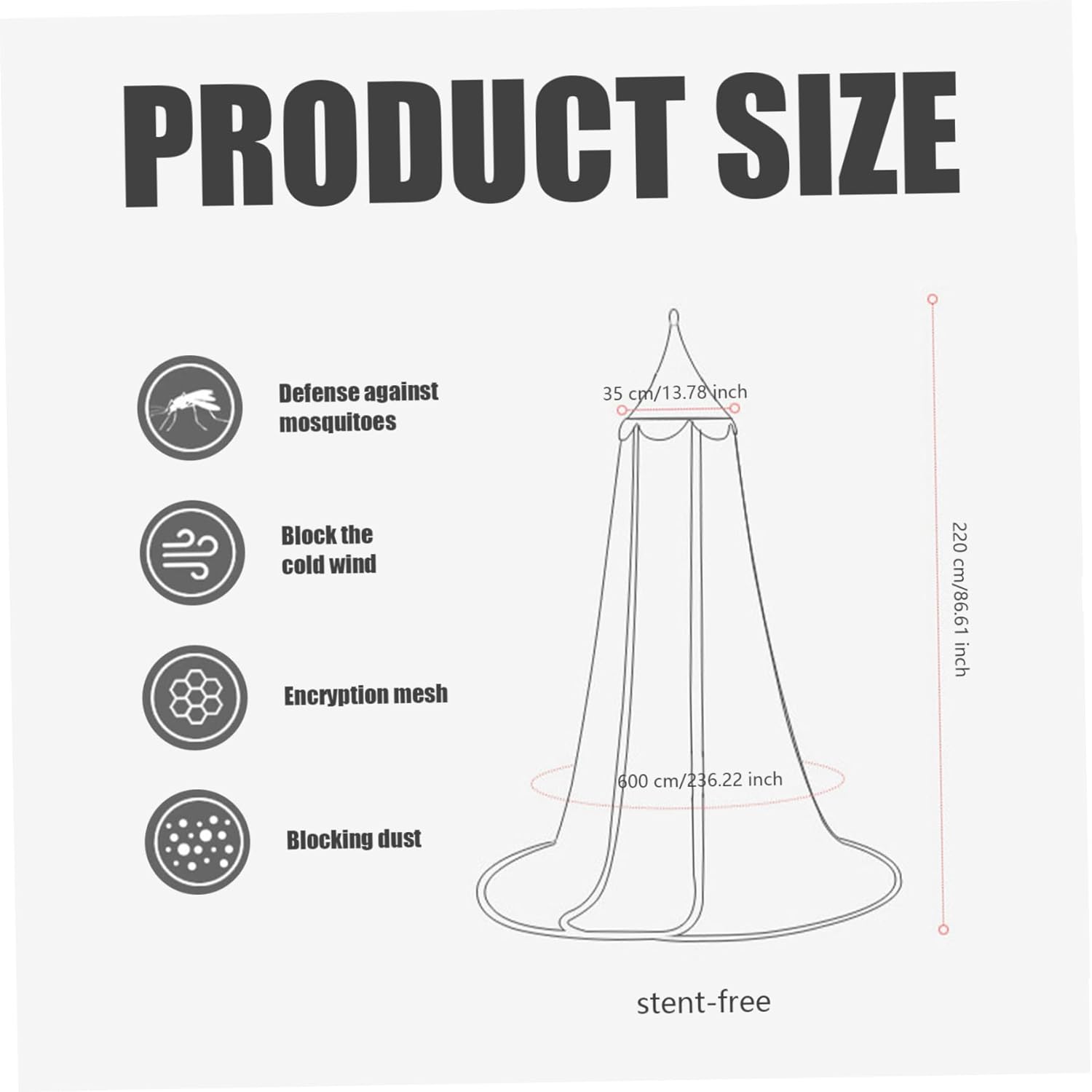 Crib Canopy Hanging Fine Mesh Dome-Shape Crib Net to Keep Baby In with Door Flaps & Floor-Hugging Border 236x87 In Breathable Crib Tent for Infant Toddler,Without Stand (Grey),Crib Net to Keep Baby In