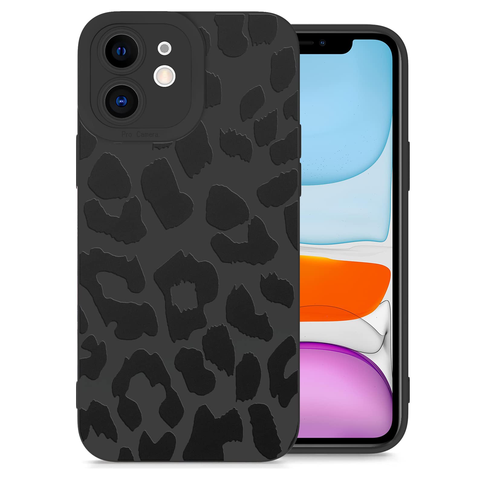 PERRKLD Compatible with iPhone 11 Case Black Leopard Cheetah Animal Print Soft Flexible TPU Silicone Anti-Fingerprint Shockproof Protective Case for Women Men Cover for iPhone 11 6.1 Inch