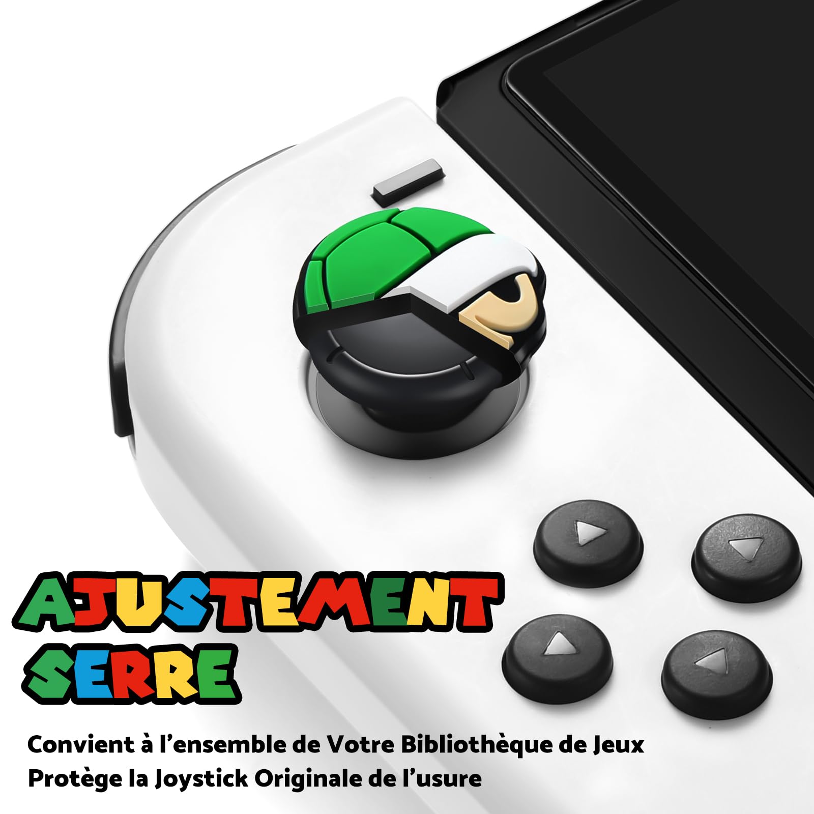 Capuchon pour Joystick Switch Compatible avec Manette Switch/OLED/Lite Accessoires, Capuchon Mignon de Protection Joystick en Silicone, 4 Pièces - Vert & Rouge