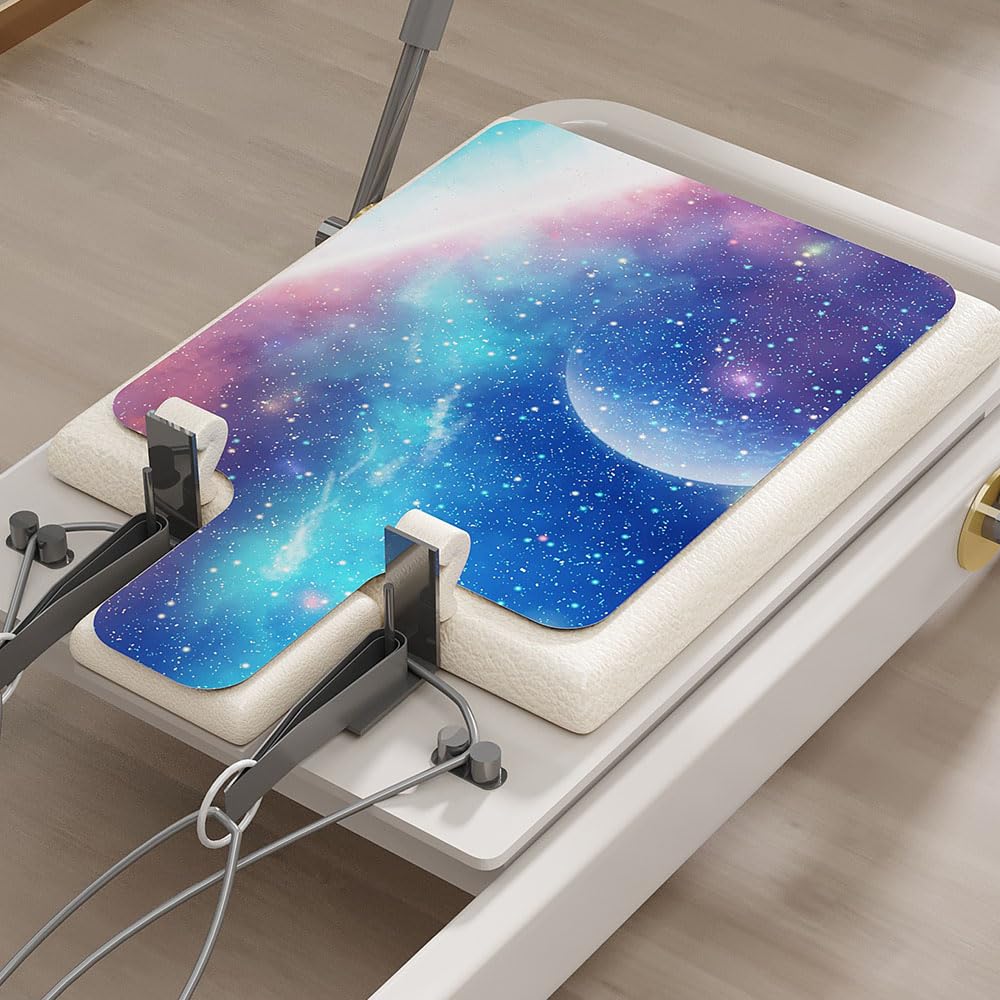 FANSU Pilates Reformer Mat Non-Slip, Foldable Soft Anti Slip Pilates Yoga Mat for Reformer Carriage Portable Gym Exercise Sweat Absorbent (Starry sky,996x610x1.5m)