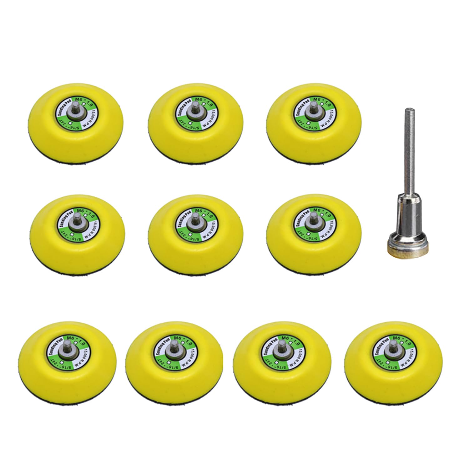 3" Dual Action Hook Loop Backing Plate M6 1/4"-20 Thread Sanding Pad 10PCS