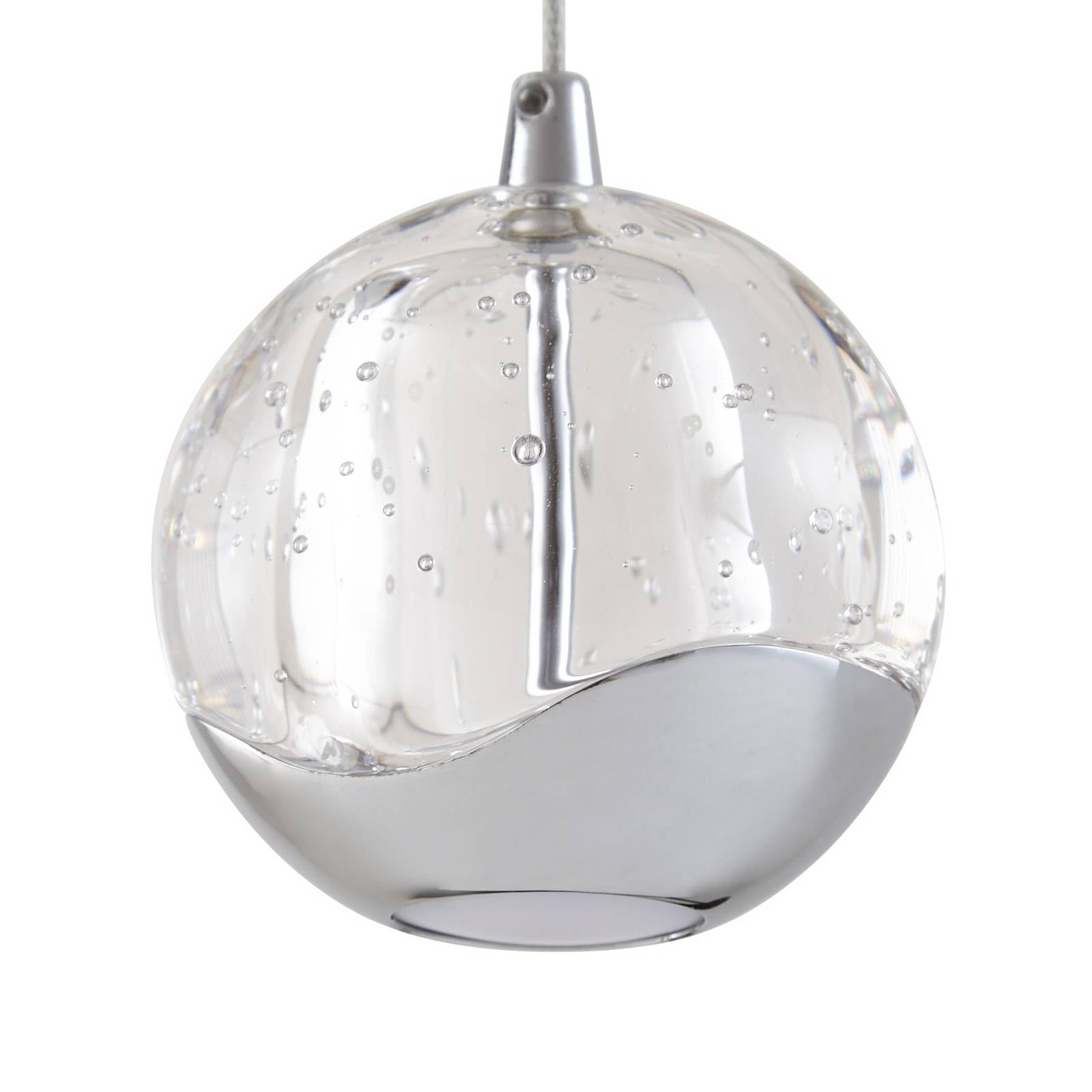 Lucande LED Esstisch Pendelleuchte Glas chrom, Hängeleuchte Esszimmer 15W Hängelampe Wohnzimmer Schlafzimmer Esszimmerlampe Pendellampe
