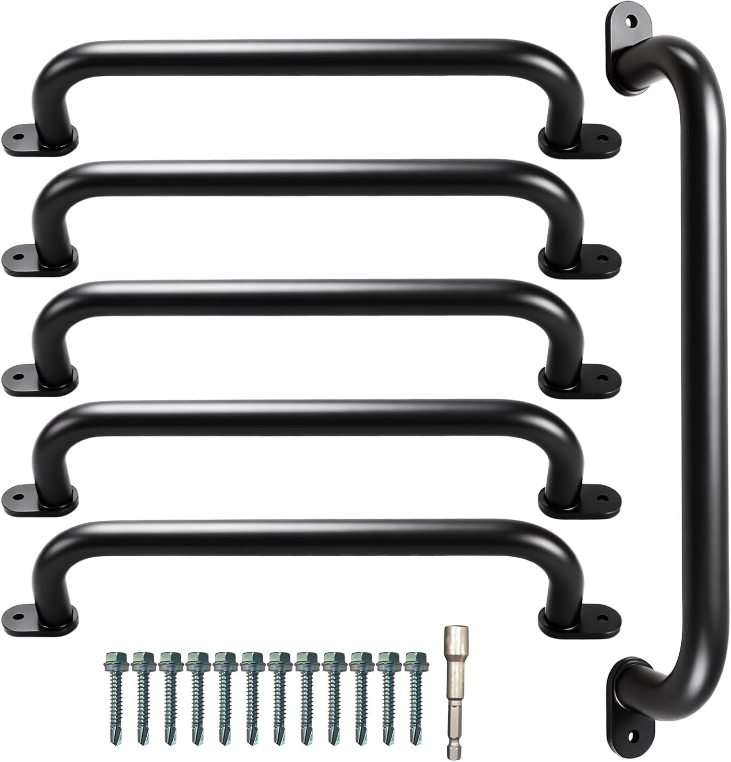 6 Pack 17”Metal Playground Safety Handles, Non-Slip Grab Bars for Kids Playsets, Indoor Ceiling Grab Bars and Outdoor Monkey Bars Playgrounds Climbing Frames,Treehouses and Wall ladders