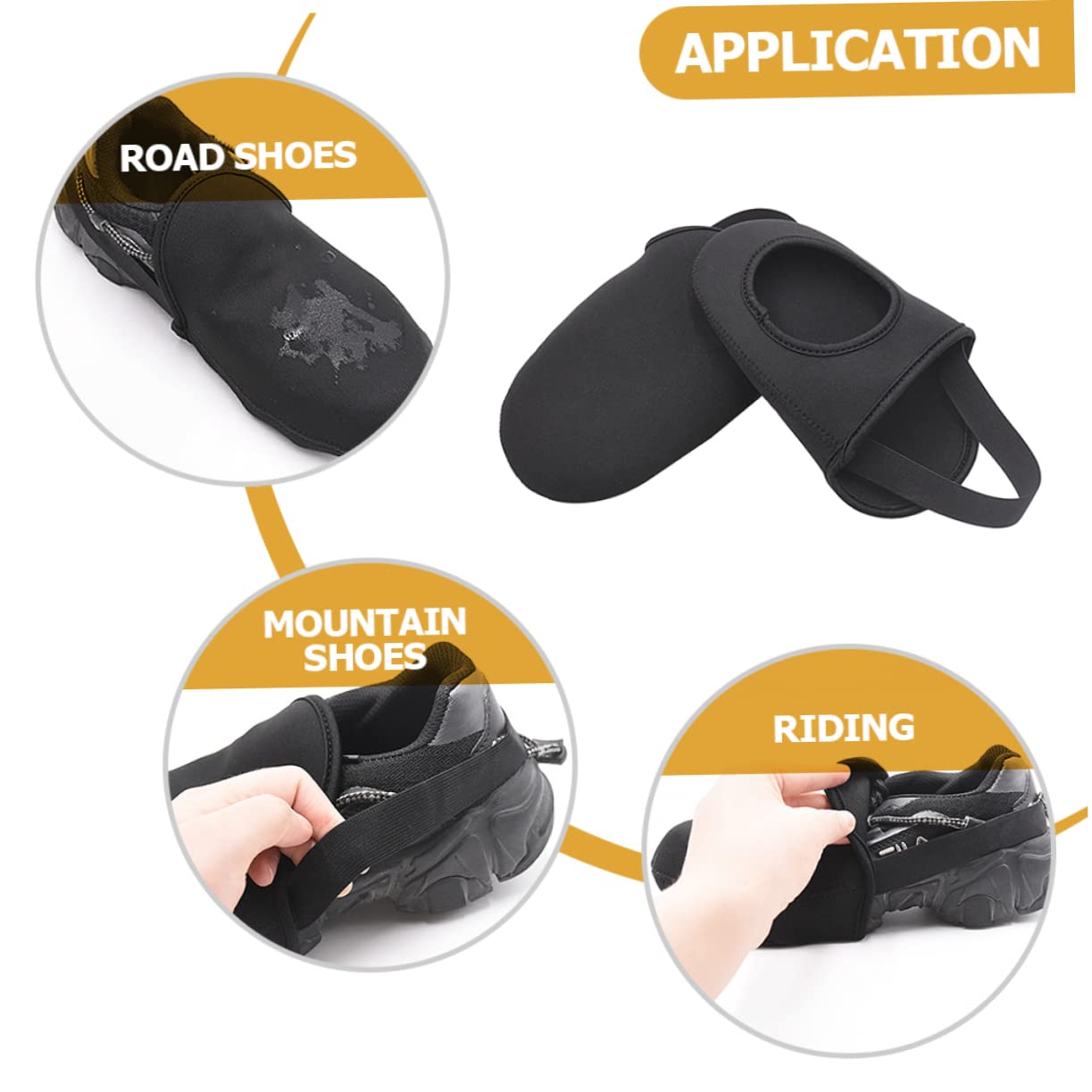Sosoport 4pares Cubrezapatillas De Ciclismo Térmicos y Antideslizantes De Invierno para Zapatos De Carretera y Accesorios De Ciclismo Prueba De Viento