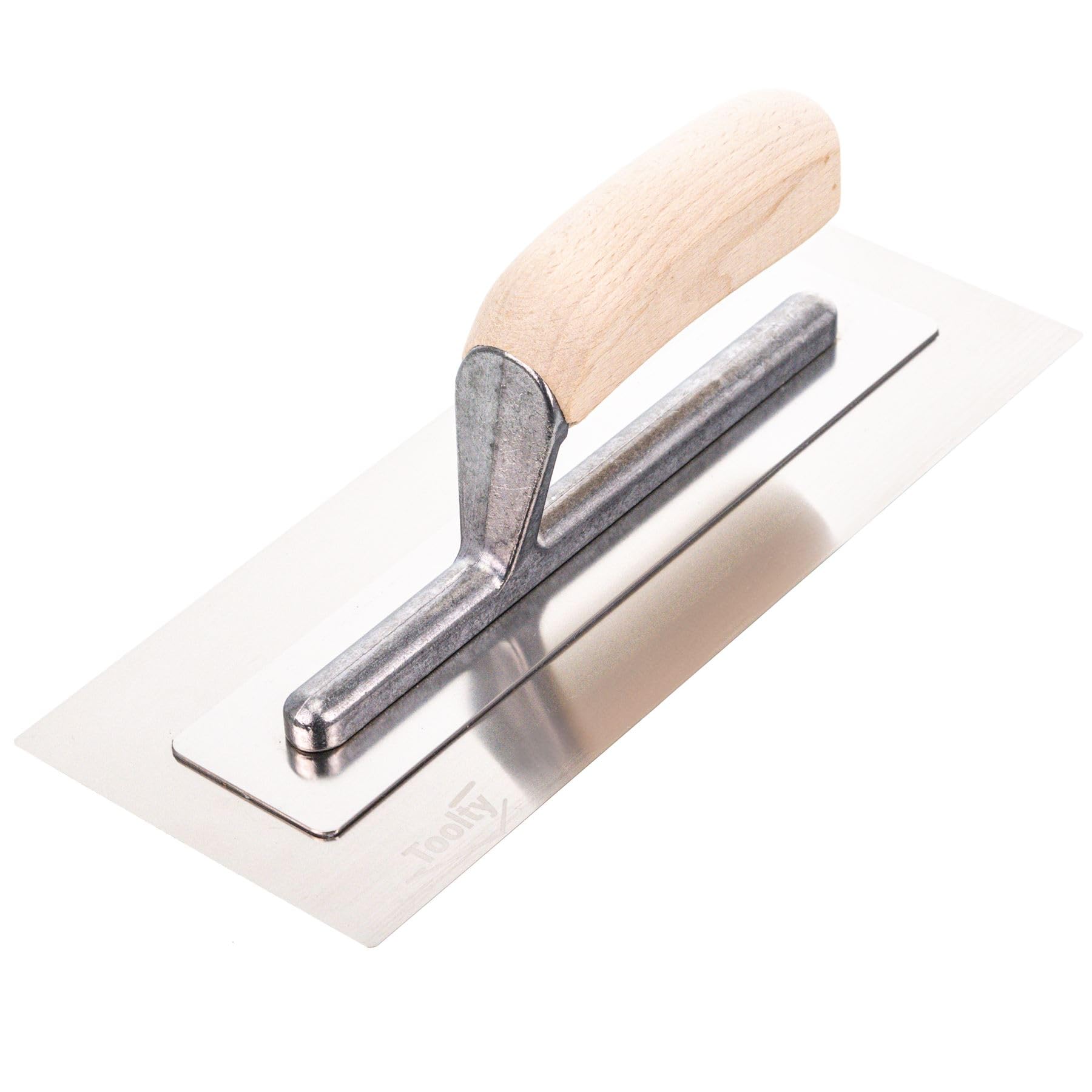 Toolty Light Ultra Flexible Plaster Finishing Trowel - Stainless Steel Finishing Hand Tool - With Wooden Handle - 11 Inch - Tt225-3802
