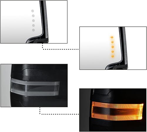 Miniatura 10 de SUPDM Espejos de remolque compatibles con Ford F150 2004-2014 Pickup Power calentados con señal de giro, espejos de remolque de luz de charco