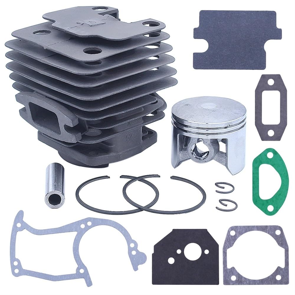 Kit de pistón de Cilindro Compatible y Juego de Juntas de carburador para motosierras de Gasolina 4500 5200 5800 45cc 52cc 58cc