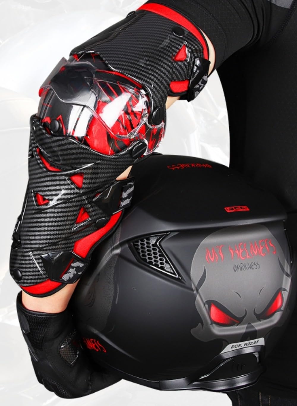 オフロードバイク用膝ガード 黒赤 Amazon.co.jp: EVREFIN バイク用オフロード膝・太ももプロテクター 8色