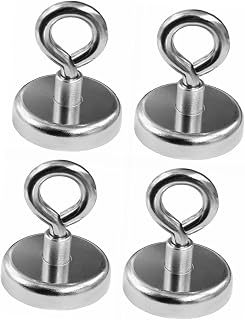 Hohopeti 4pcs Magnetic Hook Heavy Duty Hangers Magnetic Utility Hooks Salvage Magnet Eyebolt Coat Hook Rings
