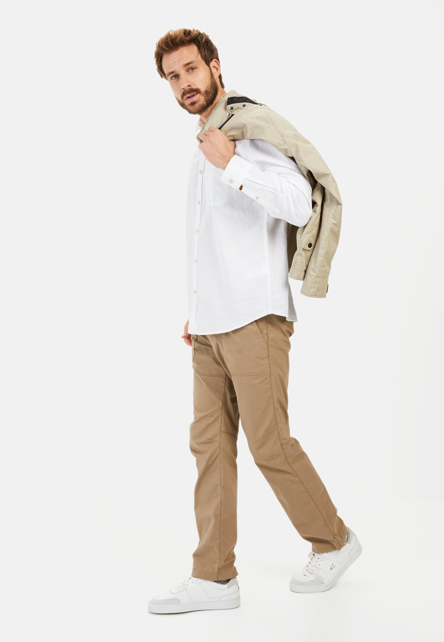 camel active Herren Langarm-Leinenhemd mit Soft-Wash-Veredelung