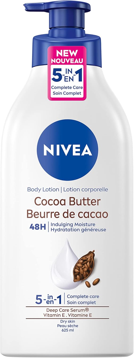 NIVEA Cocoa Butter 48H Deep Moisture Body Lotion for Dry Skin 625ml