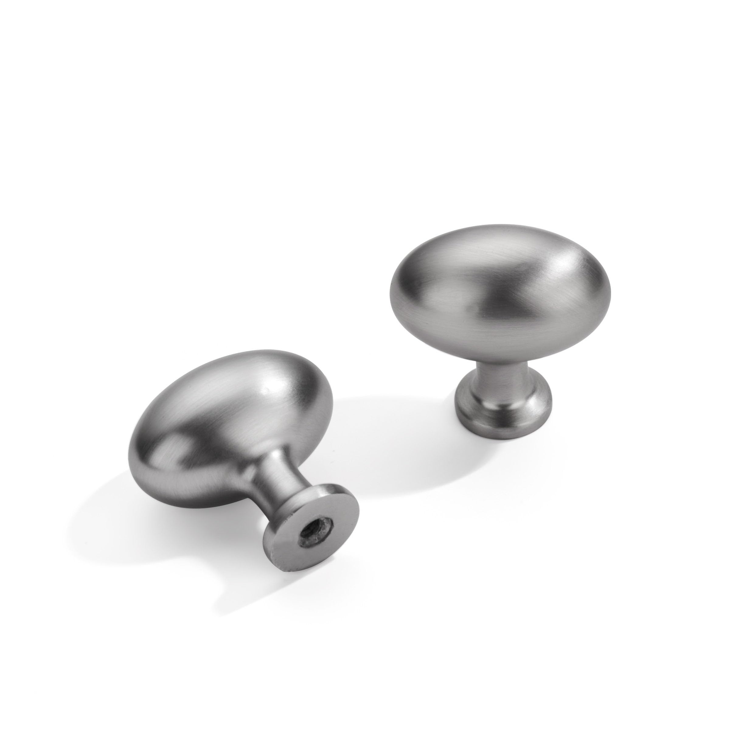 ZAUYX 10 Pack Brushed Satin Nickel Oval Cabinet Knobs Dresser Knobs Solid Drawer Knobs Kitchen Cabinet Hardware Zinc Knobs for Dresser Drawers