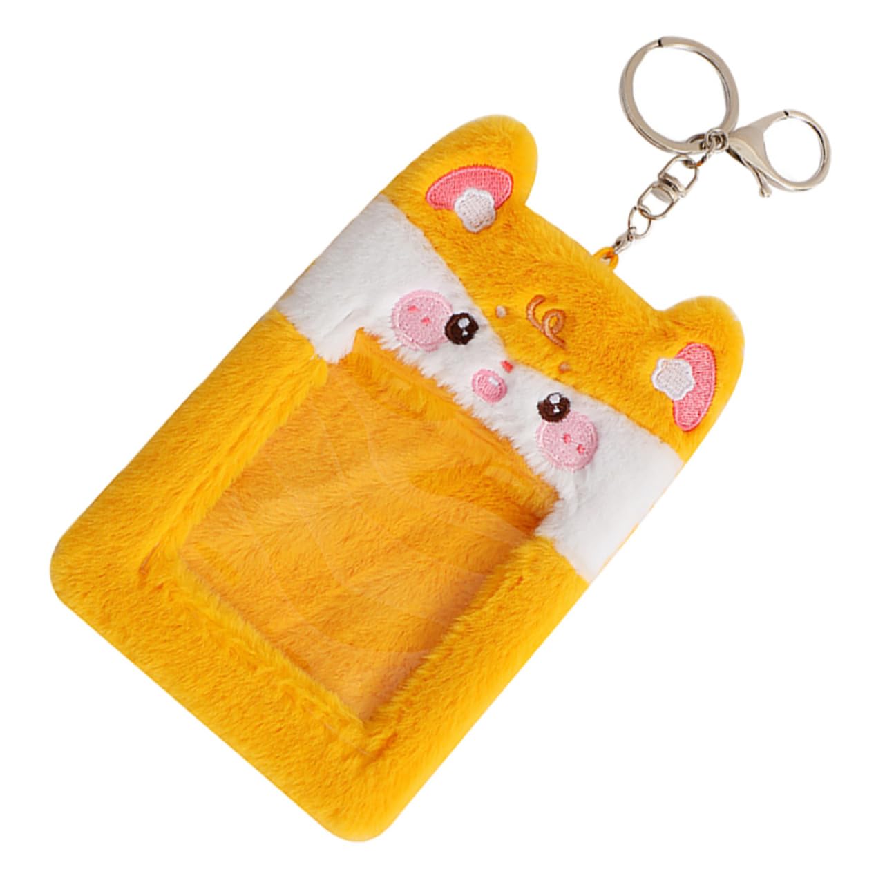 Ciieeo 4piezas Funda De Tarjeta De Cartón De Rana De Peluche Visible Soporte Para Identificación De Protector Decorativo De Tarjetas Para Estudiantes y Profesionales