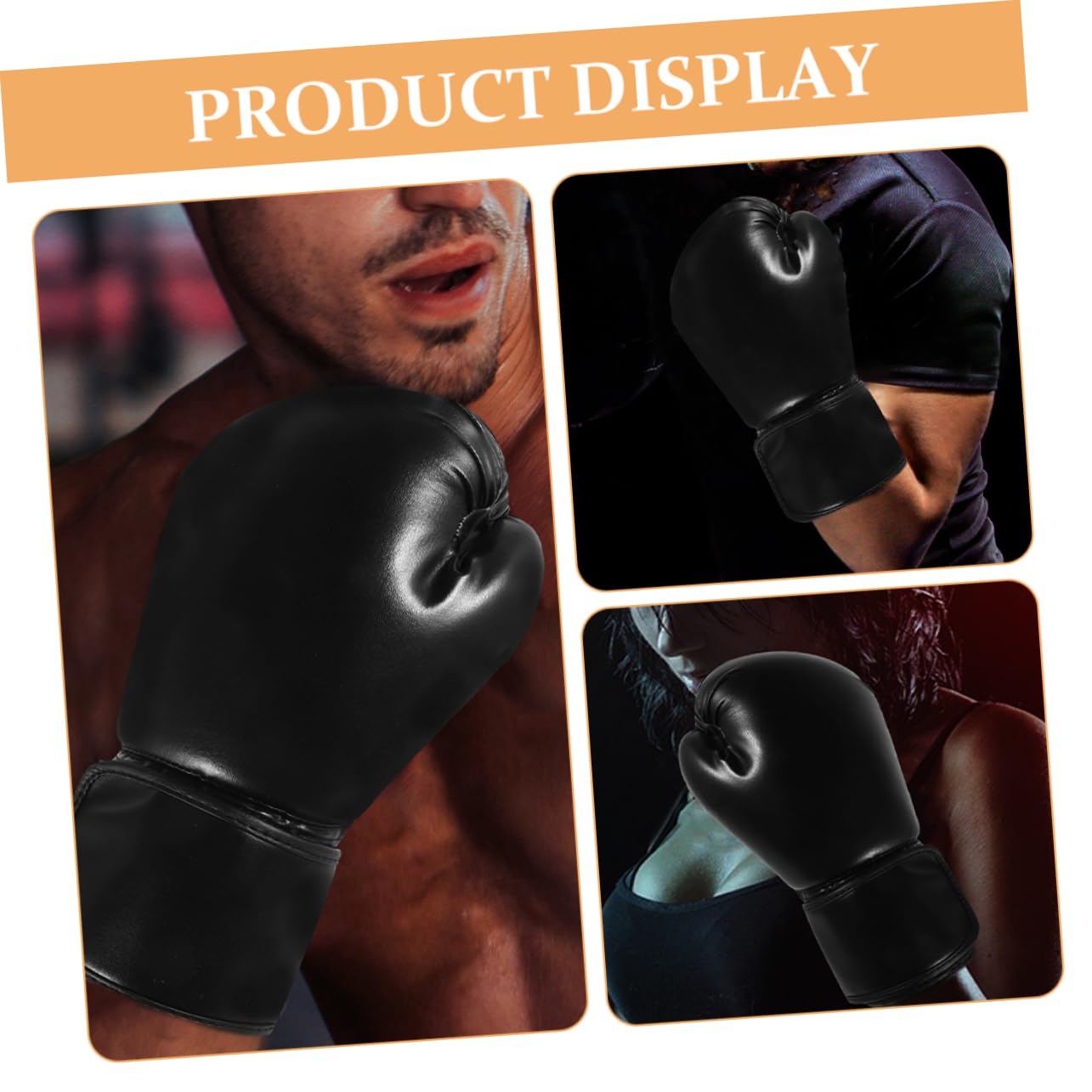 BESTonZON Guanti da Boxe per Allenamento in Pu Antiusura e Antiscivolo, Guantini Portatili per Arti Marziali Miste e Pratica di Boxe, Nero