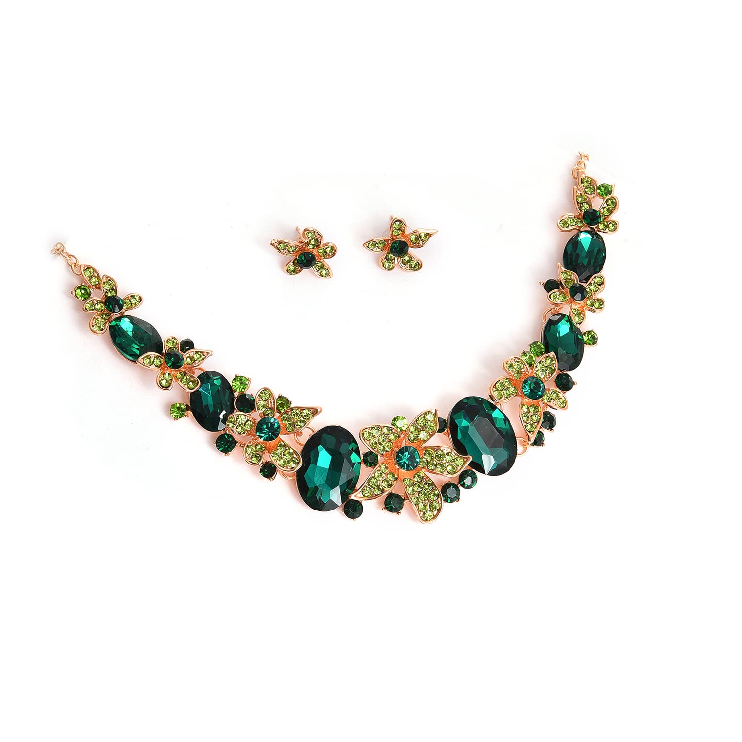 SOHI Gold Plated Stone Necklace Set, Green Jewellery Set For Women, Choker Necklace & Earrings, Indo-Western Jewellery Set For Women, Gold Plated Jewellery Set For Women Flower Jewellery, Alloy (B0B574XX8X) Amazon Price History, Amazon Price Tracker