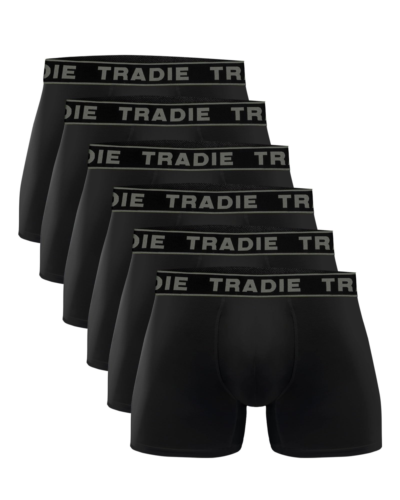 Tradie Men's Tuxedo Bamboo Fitted Trunk 6-Pack, Small