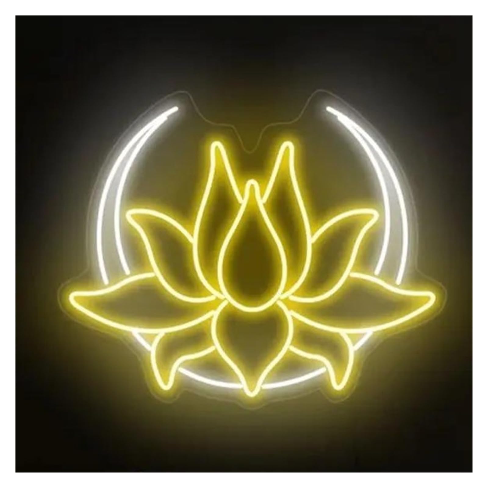Lemst B Signs Lamp Lotus Flower Moon Neon Sign Us Powered For Home Ar Shop Clu Birthday Kids Edroom Room Wall Art Decor Night Lamp 40Cmx30cm(B)