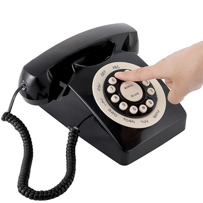 Buy YOUEON Retro Rotary Landline Phone, Classic Black Rotary Phone, Old