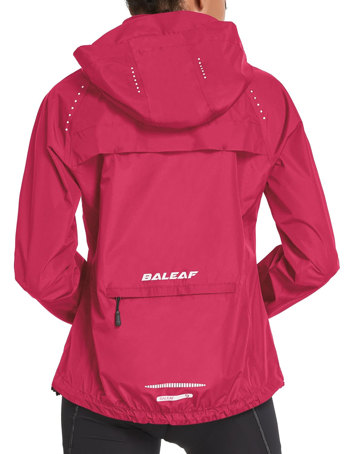 baleaf Women's Rain Jackets Waterproof Windbreaker Packable Running Lightweight Cycling Jacket Reflective Hooded