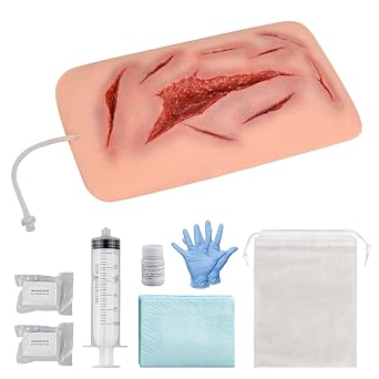 Large Laceration Wound Simulator with Bleeding Function, Wound Packing Task Trainer for Medical Education Stop the Bleeding Training