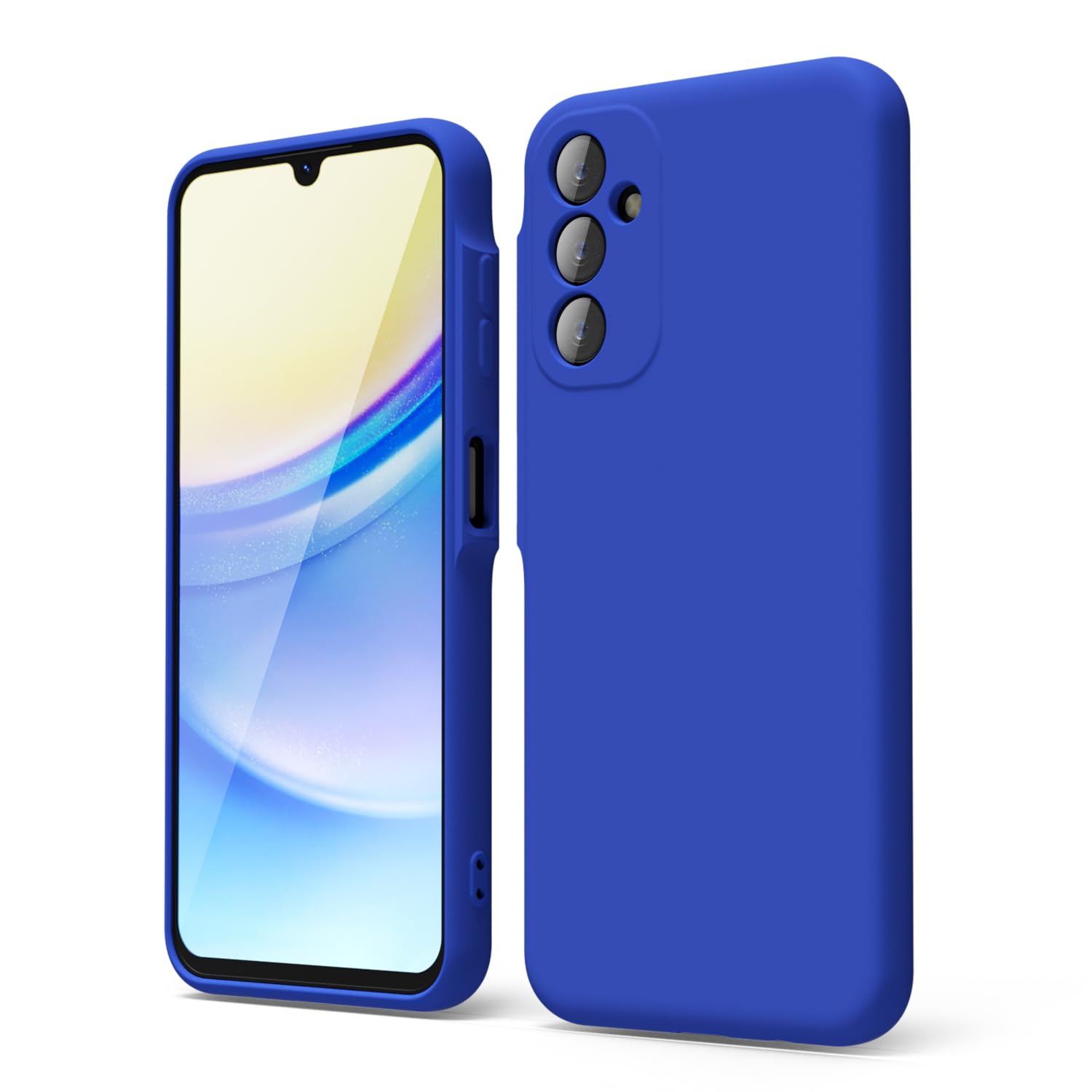 oakxco Coque Silicone pour Samsung Galaxy A15 5G, Étui Ultra Fine Souple Gel Caoutchouc Anti-​Chocs Housse Toucher Soyeux, Slim Esthétique Protection Cover, Blu Klein