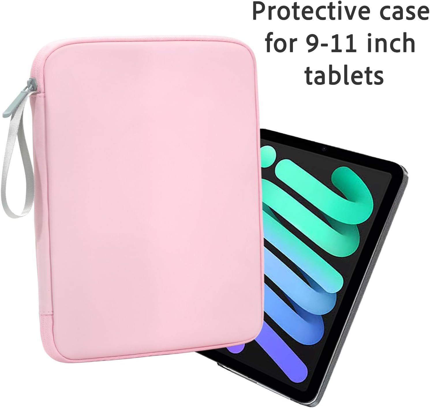 9-11Inch 2Pcs Tablet Sleeve Bag Carrying Case with Handle for iPad A16 2025, Air/Pro 11 inch 2024, iPad 10th Gen 10.9, Air 5/4th 10.9, 9/8th 10.2, Tab S9/S8 11 (Pink)