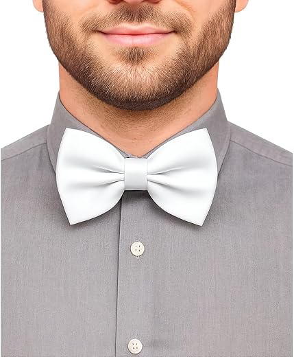 trilece Bow Ties for Men - Men's Solid Pretied Bowties for Formal Wear - Adjustable Bow Tie - Bow ties for Woman