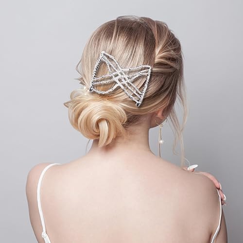 Miniatura 5 de NICENEEDED 4 peines mágicos para el cabello, pinzas elásticas con cuentas dobles para cabello rizado, grueso y fino, perlas, horquillas para