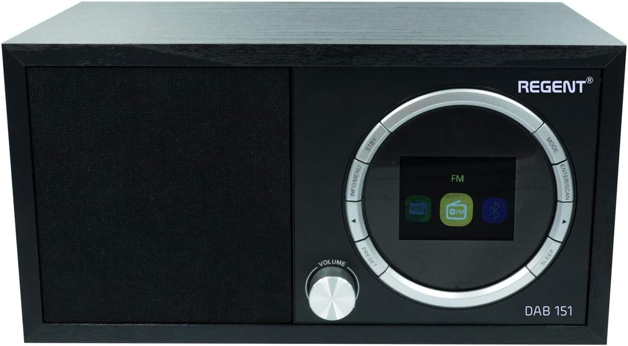 Regent DAB151 – Radio portátil Dab+/FM Bluetooth, Despertador Dab+, Recargable (Corriente/baterías), sintonizador Digital, diseño Compacto