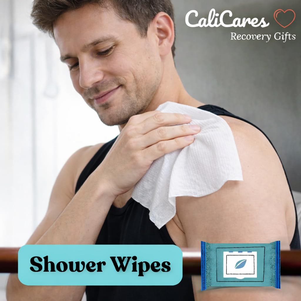 NO BS Shoulder Care Package - Things You Need After Shoulder/Rotator Cuff Surgery - After Surgery Must Haves, like a Shower Sling, Stretch Bands For Exercise, Comforter, and Shower Wipes