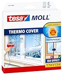 tesamoll Thermo Cover Window Pellicola Isolante per Finestre - Isolante Termico Trasparente per le Finestre - Include Nastro Biadesivo per una Facile Installazione - 1,7 m x 1,5 m
