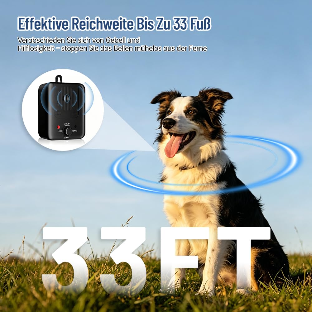 Anti Bell Gerät Hunde, 2026 Upgrade Ultraschall Hundebell Stopper, Aufladbar Ultraschall-Bellstopper mit 3 Modi, 50 Fuß Reichweite Antibell Ultraschall Gerät für Hunde Training Großer Kleiner Hunde