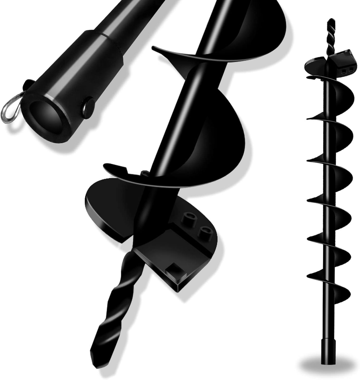 LONGRUN Earth Auger Drill Bit for Garden Fence Post, 4" x 31.5" Post Hole Auger, 0.79”(20mm) Inner Shaft Auger Bit for Planting Trees and Bedding, Bulbs, Seedlings, Gardening, Large Fencing Digger