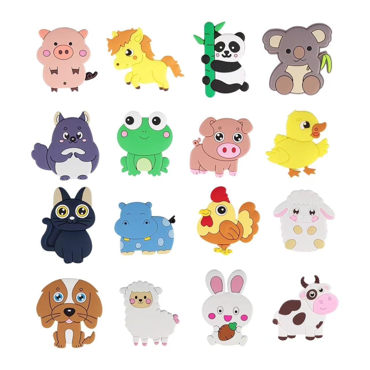 16pcs Magnetic Animals Fridge Magnet,QIANSSE Kids Fridge Magnets Animal Magnets Cute Cartoon Farm Shapes Educational Toy Gift for Toddlers