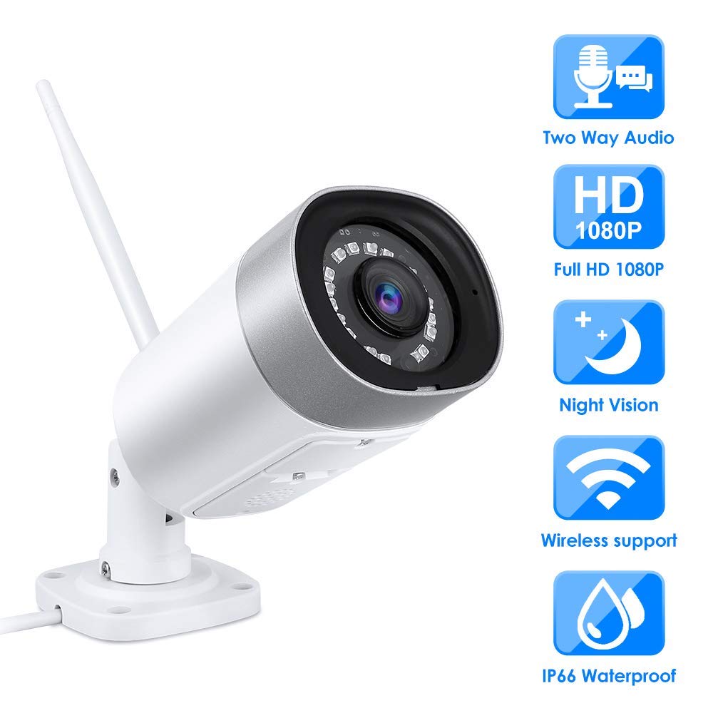 Buy Outdoor Security Camera, 1080P Waterproof Wireless WiFi Bullet IP