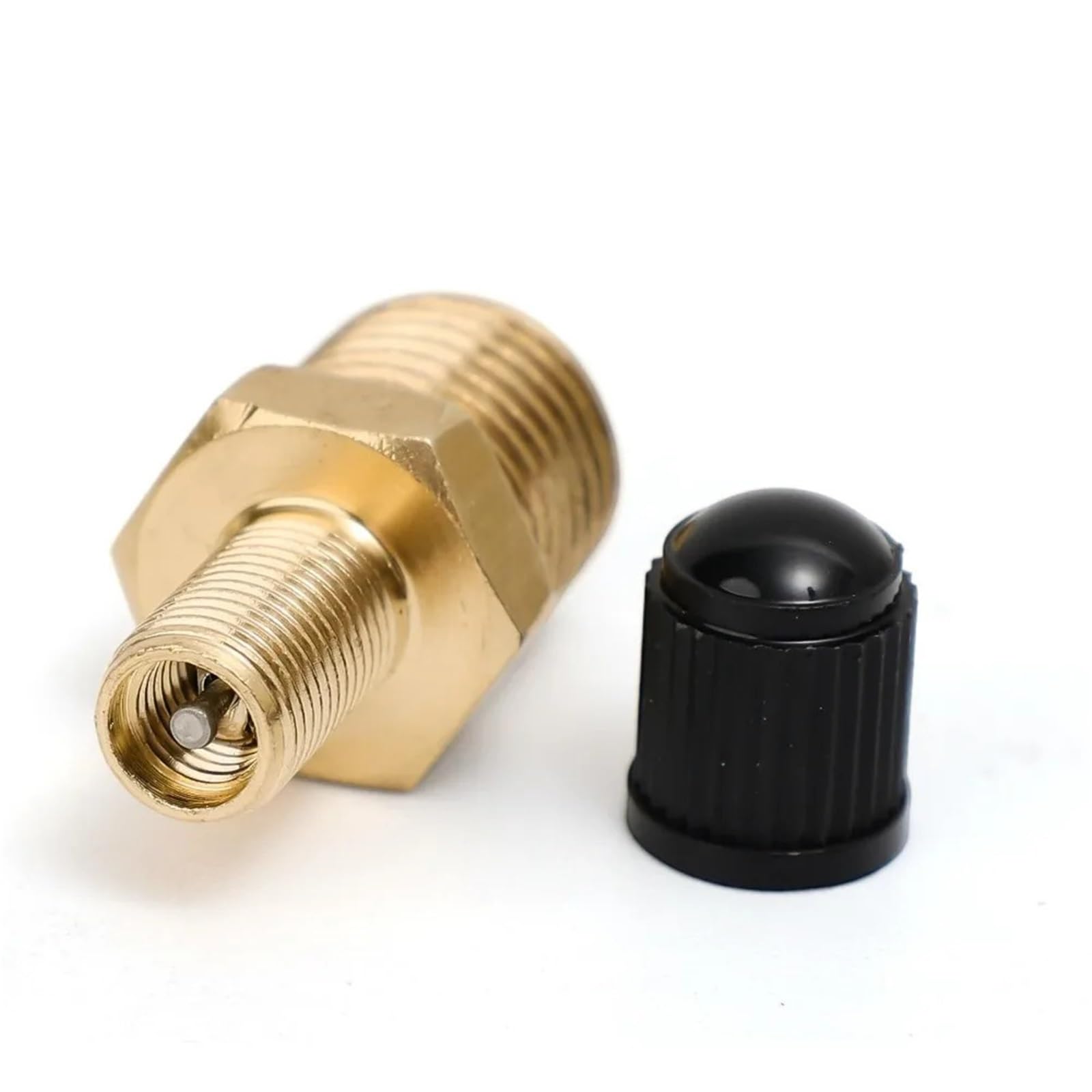 Ventilkappen Universal Messing Reifen Ventilschaft 1/4 NPT 1/8 M10*1 Auto Motorrad Tubeless Ventilkern(8-Point NPT,5pcs)