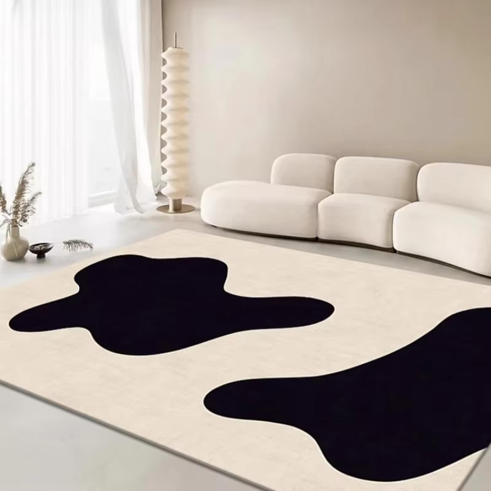 Tapis lavable grand tapis de salon contemporain et tapis de chambre géométrique