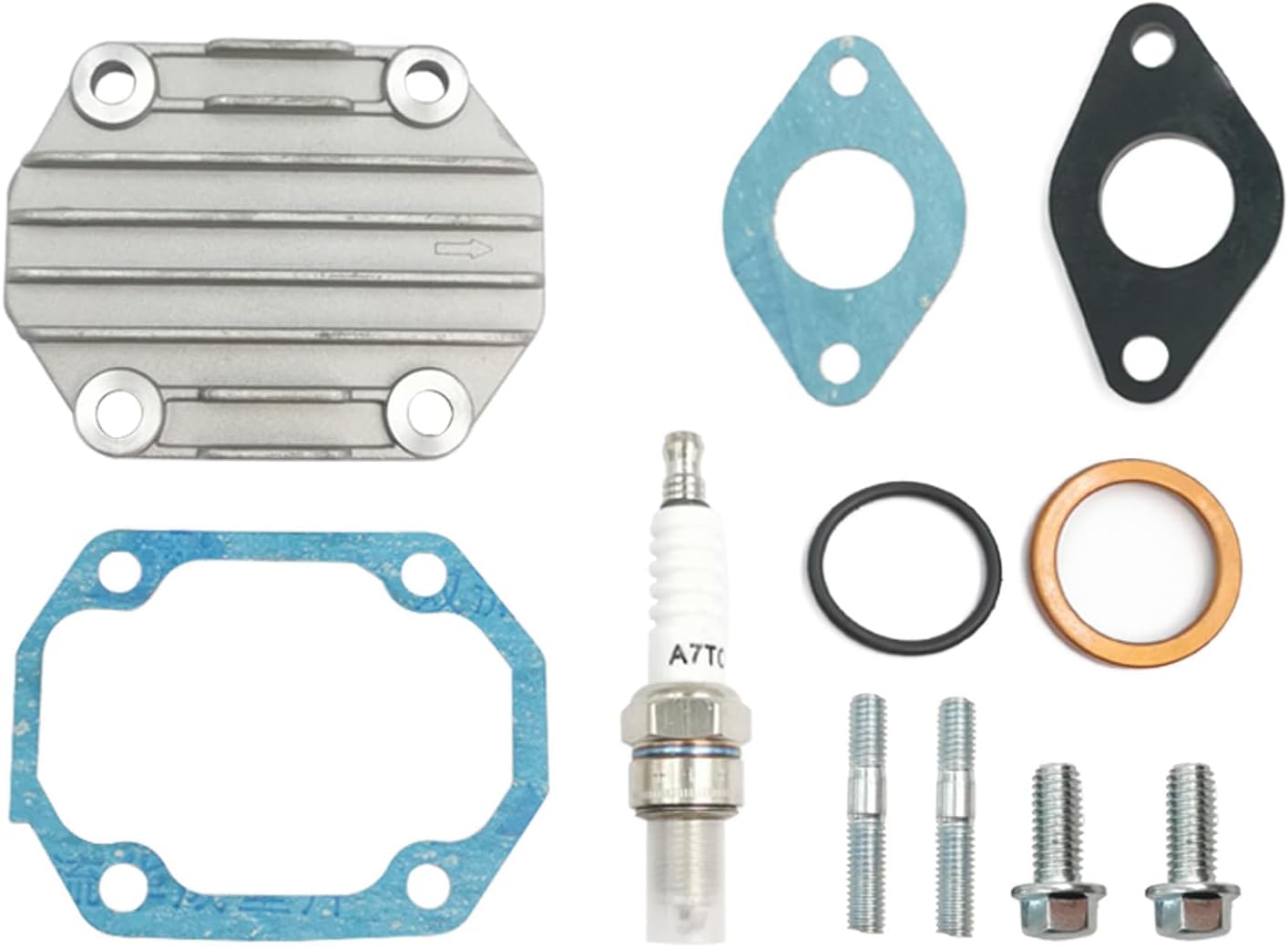 52.4mm Cylinder Piston Kit with Cylinder Head Rebuild Kit Compatible with Taotao Roketa Coolster 110cc 4 Stroke ATV Go Kart Dirt Bike