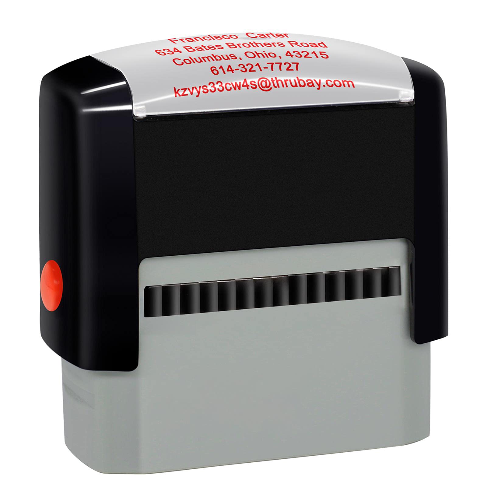 Personalised Stamp (70 x 25mm -5 Lines)- Custom Self Inking Rubber Stamps- Return Custom Address Stamp