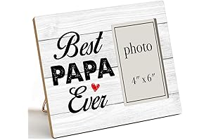 Personalized Papa Gifts from Grandkids, Rustic Picture Frame for Best Papa Ever