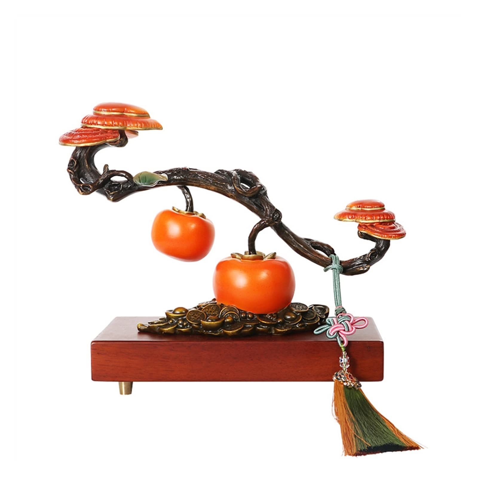 ZZlei2yu-12 Home Decor Ornament Pure Copper Ornaments Everything as You wish Persimmon Ornaments as You Wish Living Room Feng Shui Ornaments Colorful Ornament
