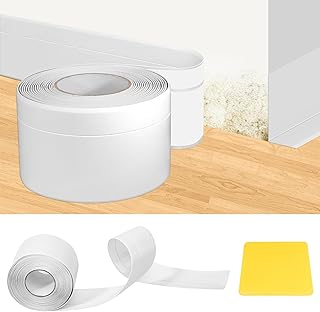 Sockelleiste Selbstklebend 5M, 50x20mm Flexibel Weichsockelleiste Selbstklebend, PVC Kantenschutz Leisten Weiß Perfekte Haftung Auf Wände für Küche Wohnzimmer Badezimmer