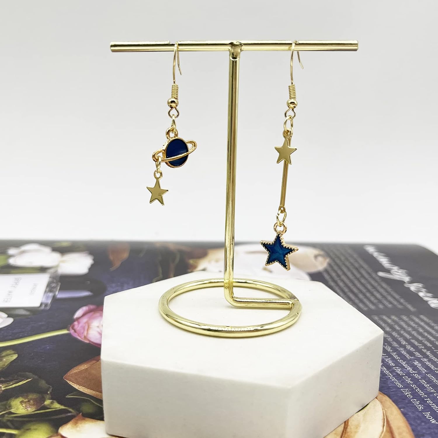 16 Pairs Moon Star Earrings for Women Dangle Earth Planet Asymmetrical Drop Earrings Astronaut Spaceman Stud Earrings Jewelry - Image 6