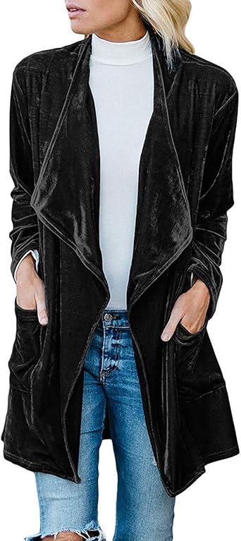 draped open front jacket