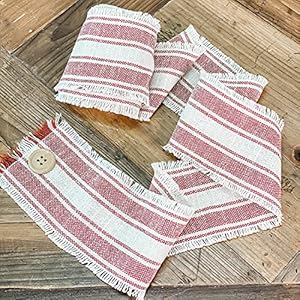 Sleigh Bells Ring Ticking Stripe Christmas Tree Garland, 9' Long, Farmhouse Christmas Red & Cream Country Holiday Décor Sleigh Bells Ring Ticking Stripe Christmas Tree Garland 9 Long Farmhouse Christmas Red Cream Country Holiday Decor