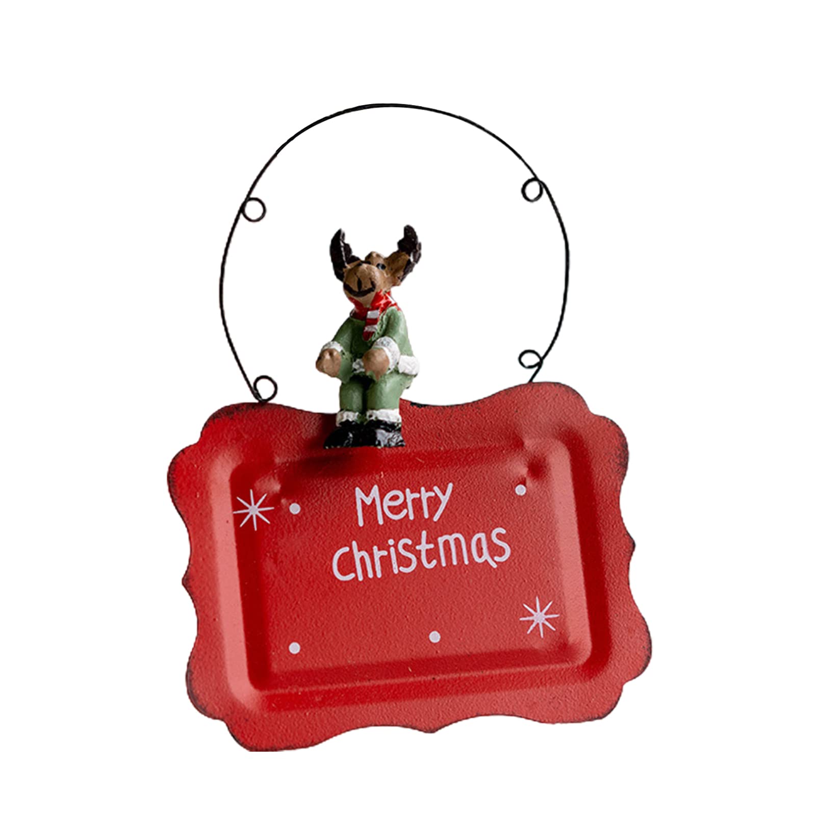 Buxuaaaa Merry Christmas Sign Santa Snowman Elk Hanging Pendant Ornament for Home Restaurant KTV Decoration Merry Christmas Sign