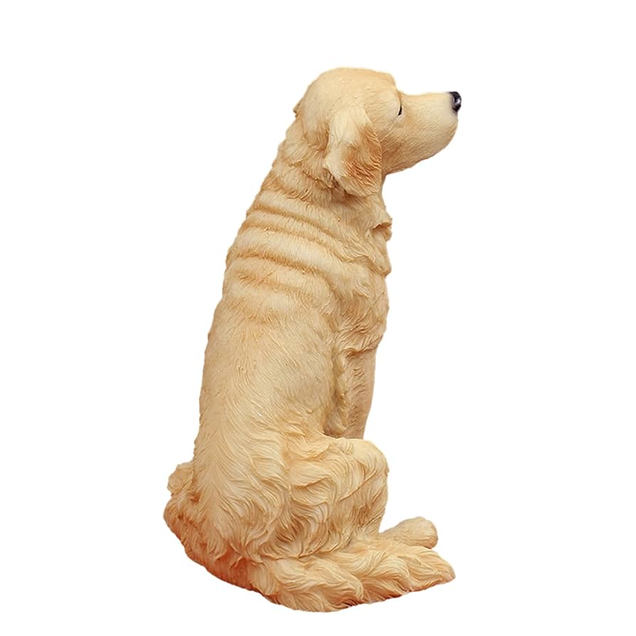 Amazon.co.jp: リアルな樹脂製の座っているゴールデンレトリバー