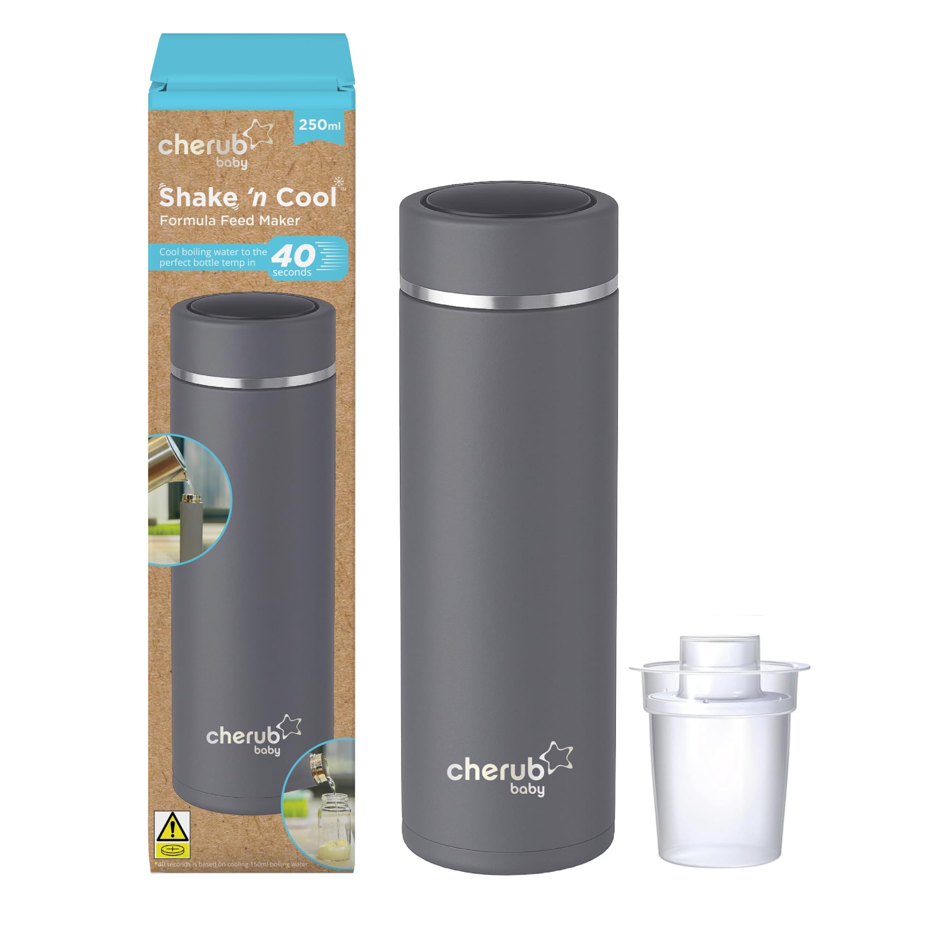 Cherub Baby Shake N Cool Baby Formula Bottle Maker, 40-Second Fast Cool Baby Formula Flask