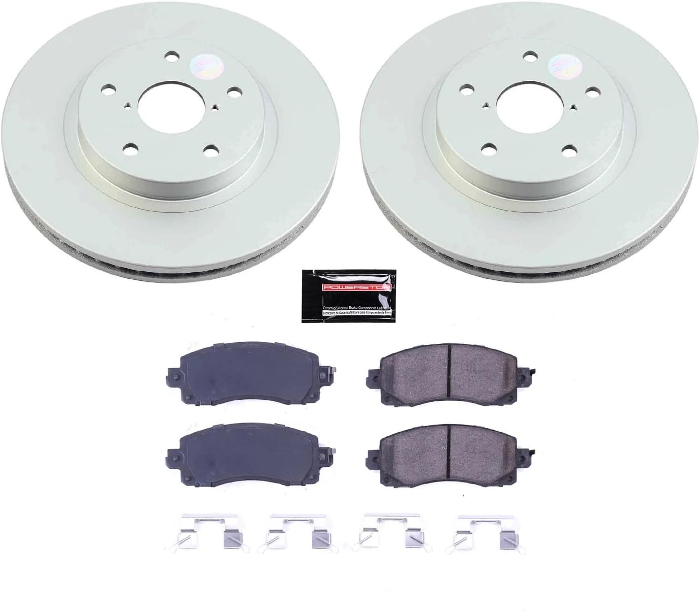 PowerStop Front Brake Kit For Subaru Forester 2019-22 - Fully-Coated Disc Rotors with Z17 Ceramic Brake Pads Replacement, CRK8480